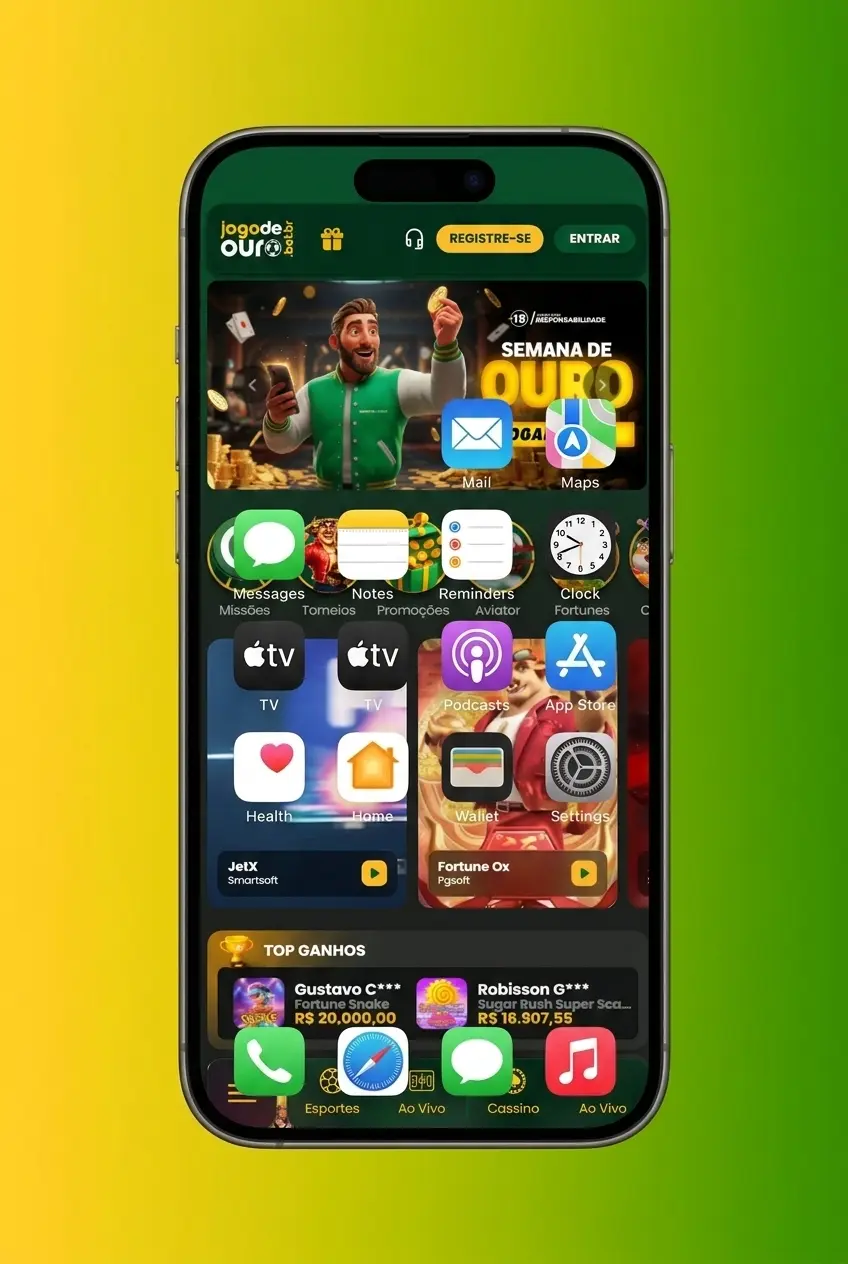App da Jogo de Ouro para apostas em tênis no Android e iOS com odds ao vivo e pagamento via Pix