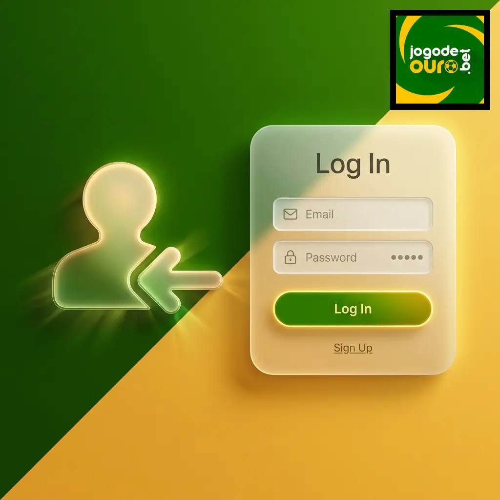 Tela de login do Jogo de Ouro no Brasil com campos de e-mail e senha para acesso à conta