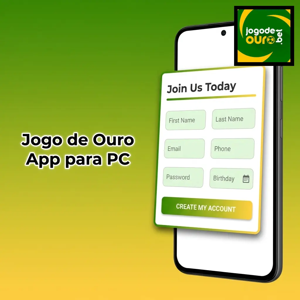 Jogo de Ouro App para PC aberto no navegador Chrome com interface adaptada para desktop