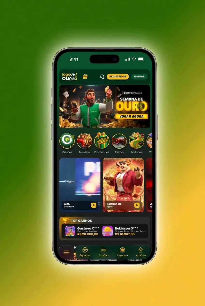 Aplicativo Jogo de Ouro aberto em smartphone mostrando apostas ao vivo em basquete com odds em tempo real